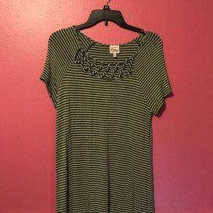 Long green T shirt dress